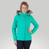 Orb Astra Bomber Jacket With Fur Trim Hood Malachite Green Dobby