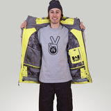 ARSON Extinguisher - Men's Jacket With Drop Neck & Chest Citron/Silver