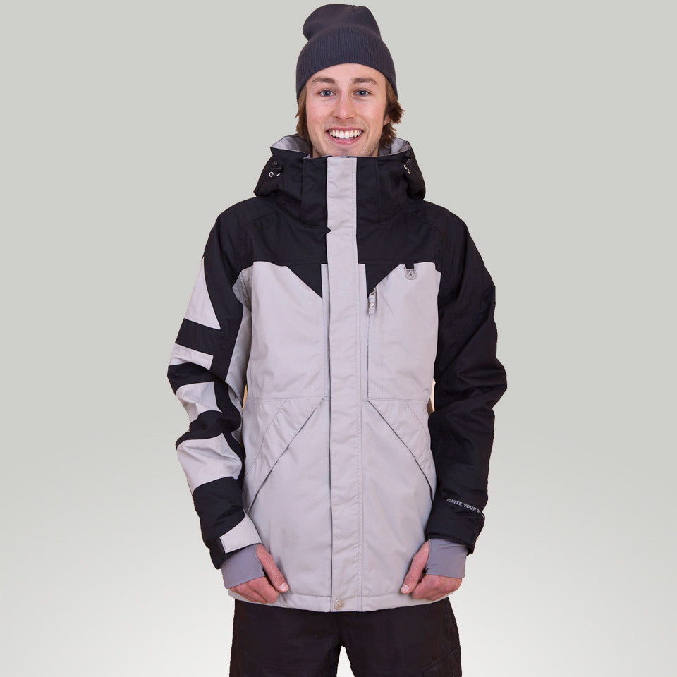 ARSON Inferno Jacket With Colourblocked Sleeve Insets Silver Black