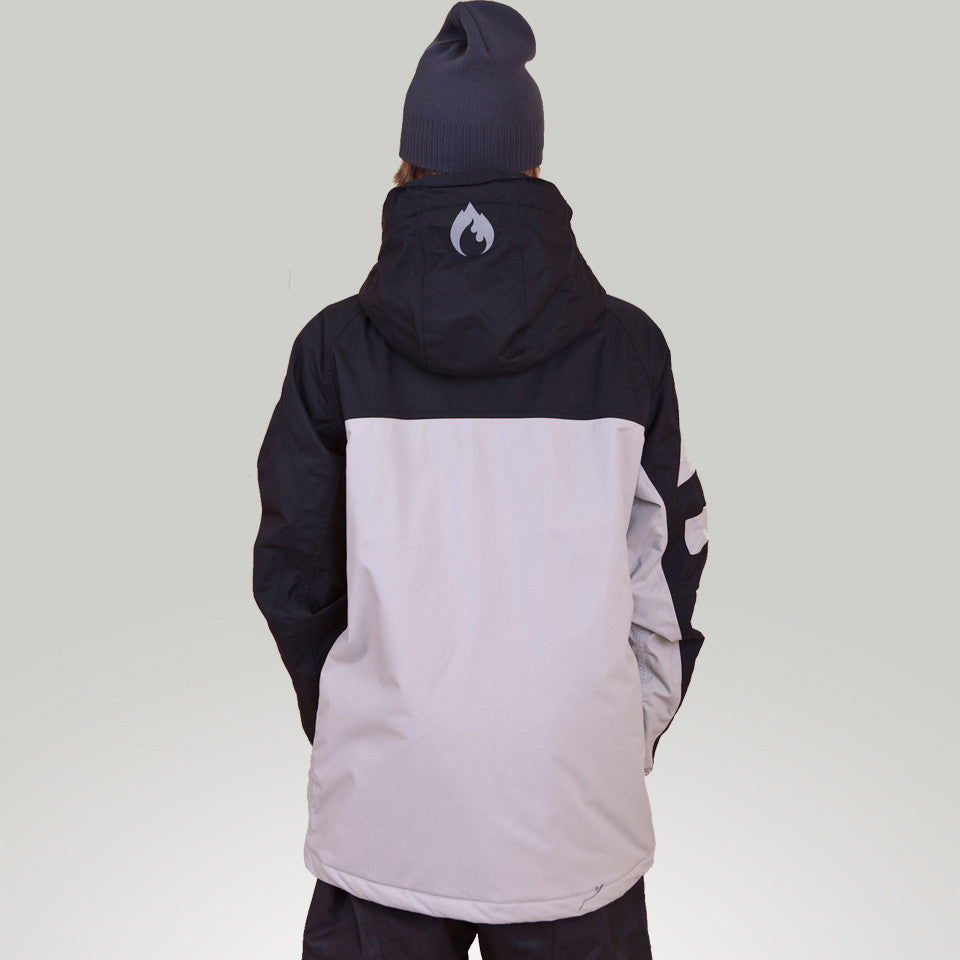 ARSON Inferno Jacket With Colourblocked Sleeve Insets Silver Black