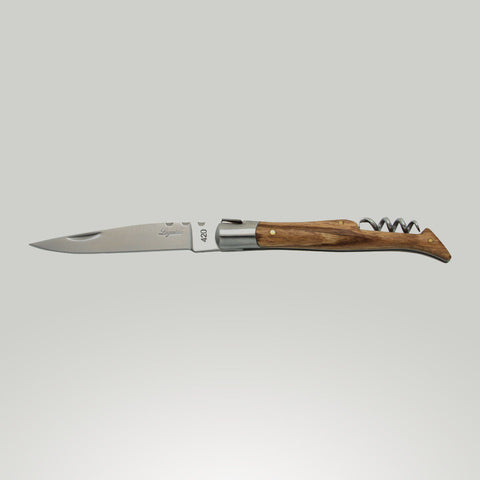 Baladeo Laguiole Knife 12cm Zebra Wood With Corkscrew and Pouch