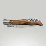 Baladeo Laguiole Knife 12cm Zebra Wood With Corkscrew and Pouch