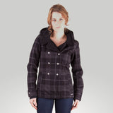 Orb Elvie Techwool Pea Coat Black Plaid