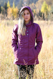 Orb Spirit Long Tailored Shawl Collar Jacket Ruby Wine Dobby