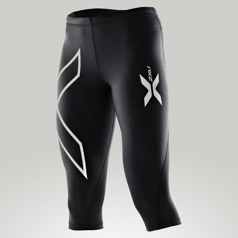 2XU Women's Compression 3/4 Tights Black/Silver Logo