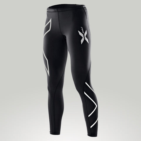 2XU Women's Thermal Compression Tights Black/Silver Logo